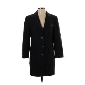 VTG Andrew Gn Paris Charcoal Grey Peacoat Wool Buttons Small